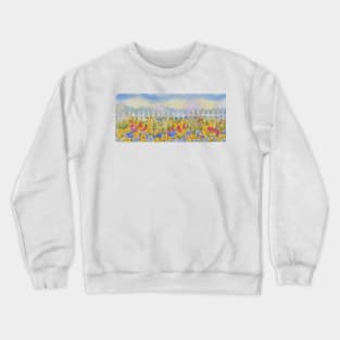 Summer Flowers Picket Fence Crewneck Sweatshirt